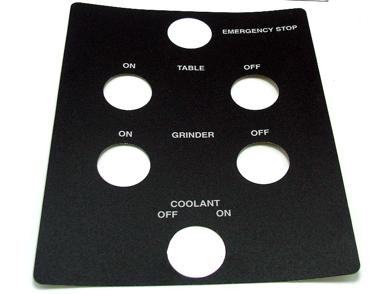 FG5000 Control Panel Label (Manual Grind Machine)